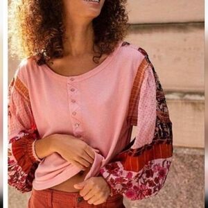 Free People "Light Magic" Henley Top, M